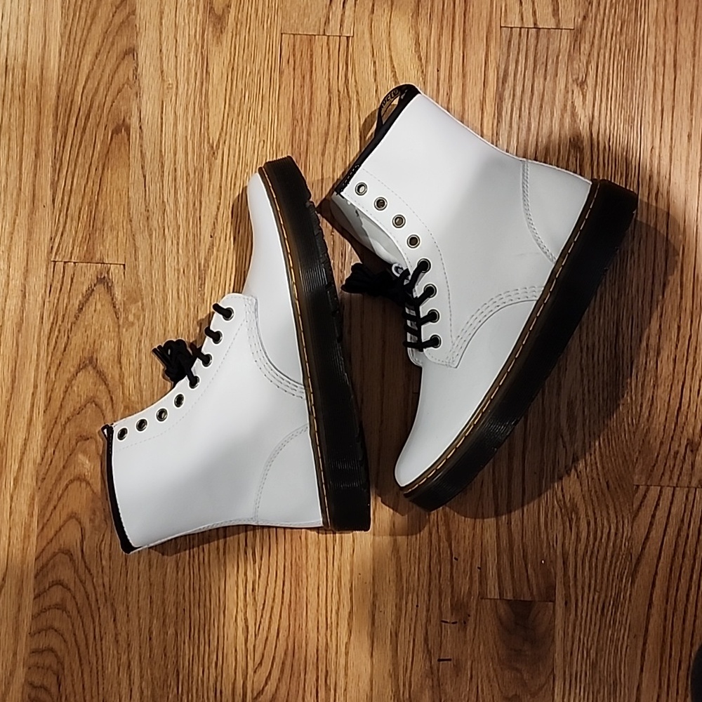 Dr Marten Patent Zavala Boots - White